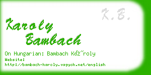 karoly bambach business card
